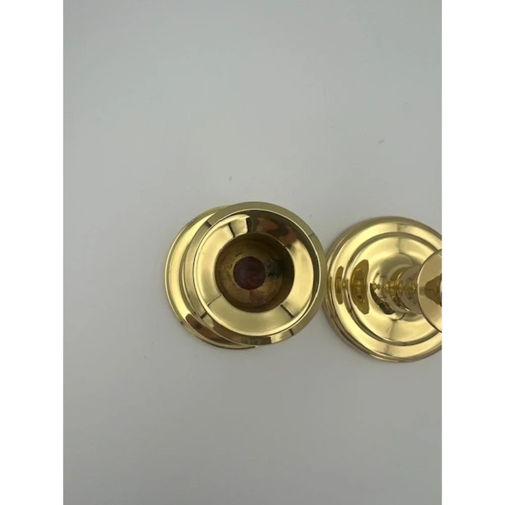 Baldwin Polished Brass Candlestick Holders Set of 2 Forged in America 5 in